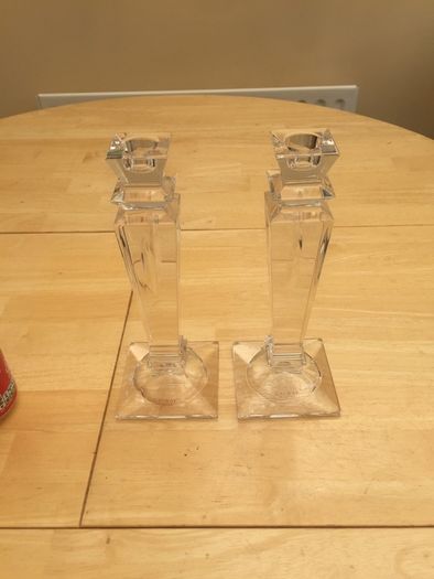 Galway Crystal Pillar Candlesticks