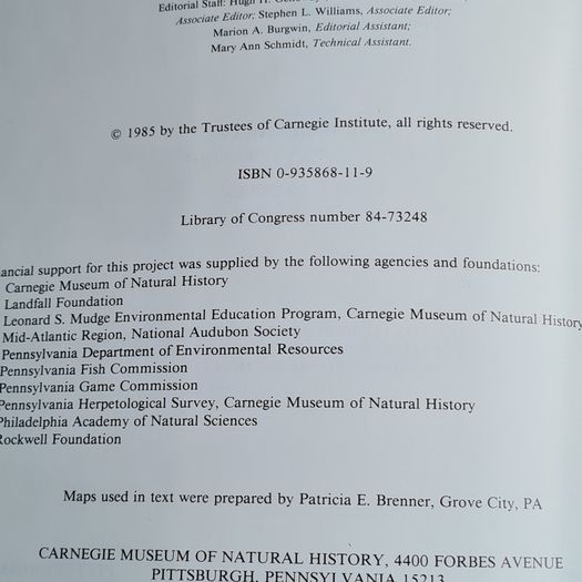 The Species Of Special Concern In Pennsylvania.  Edited By Hugh H. Genoways. This Is A Special Publication  Of Carnegie Museum Of Natural  History LARGE VOLUME BOOK.