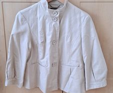 George Cream Stand-Collar Jacket | 3/4 Sleeves (Size 14)