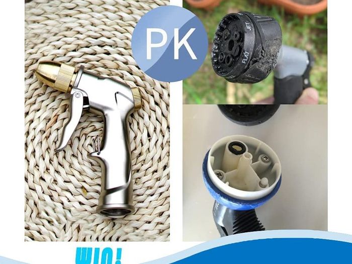 Heavy-Duty Metal Garden Hose Nozzle, Made of 100% Metal Construction Built and Brass Head, Metal Spray Gun w/Pistol Grip Trigger for Watering Plants & Lawn, Car Washing, Patio, Dog & More