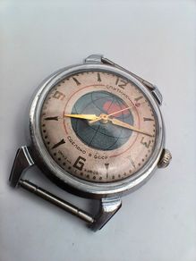 Vintage Soviet Sputnik Watch c.1959 Serviced Unique Ruby Satellite Seconds