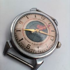 Vintage Soviet Sputnik Watch c.1959 Serviced Unique Ruby Satellite Seconds