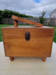 Vintage wooden shoe-cleaning box