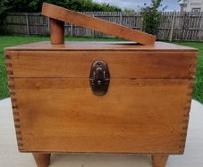 Vintage wooden shoe-cleaning box