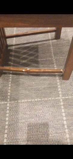 Wooden dining table and four chairs