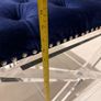 Blue velvet footstool Image 6