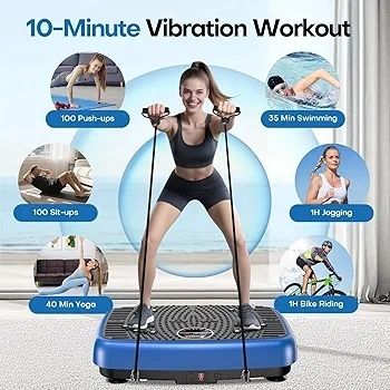 Vibration Plate, 2026 Upgraded 2D & 4D Vibration Plate Exercise Machine with Dual & Triple Motors, Adjustable Speeds, Superior Weight Capacity Vibration Plate for Weight Loss & Lymphatic