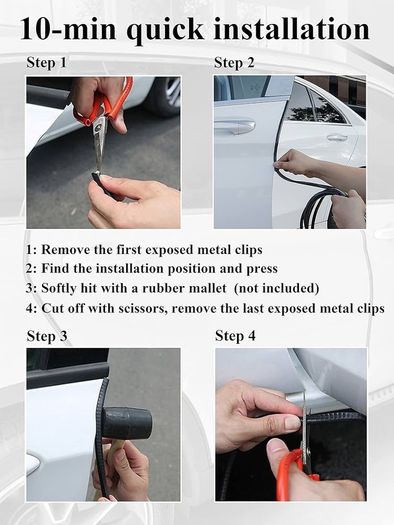 NEW SALE | Car Door Edge Protector Black 13Ft(4M) No Glue Car Door Edge Guard Rubber U Shape Car Trim Door Protectors Edge Guards for Most Car