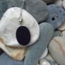 Purple Onyx pendant,Gemstone jewellery,Stainless steel chain,New Image 3
