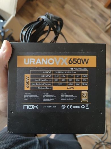 NOX Urano VX 650W Power Supply with PCIe connectors