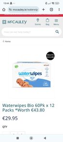 Brand New Sealed - Waterwipes 12pk