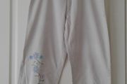 vintage Beige Embroidered 3/4 Length Trousers.