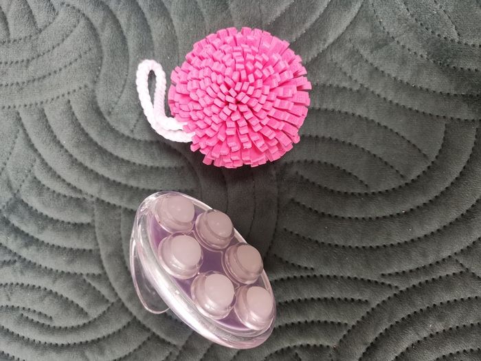 Manicure set, pedicure items, body roller and scrub.