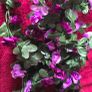 Selection 4 - 2 x Dark Purple Rose Garland - Fake Artificial Flowers approx 2.5m long each Wedding Arch Image 4