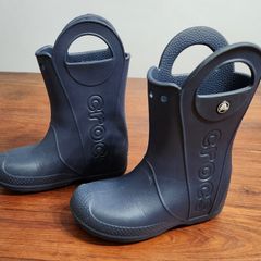 Crocs Kids Handle It Rain Boot - Navy Blue - US J1 / EU 1 / 32-33