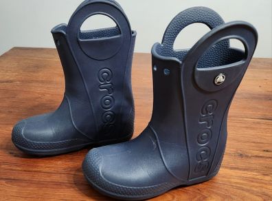 Crocs Kids Handle It Rain Boot - Navy Blue - US J1 / EU 1 / 32-33