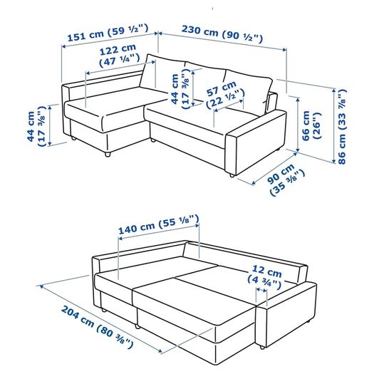IKEA Corner Sofa Dark Grey