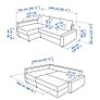 IKEA Corner Sofa Dark Grey Image 6
