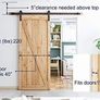 6.6 FT 200cm Black Barn Door Hardware Kit with Handle Image 6