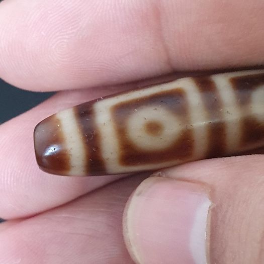 Antique Himalayan Tibetan 4 Eyes Agate Dzi Bead Amulet