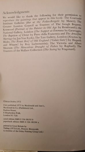 Art In London. By Brian Dobbs. A Guide To Some Of The Worlds Finest Paintings. Hardback With Dustjacket In Very Good Condition.