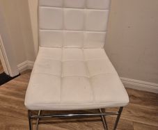4 Beautiful White and Chrome Chairs