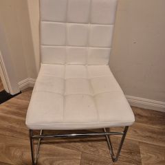 4 Beautiful White and Chrome Chairs