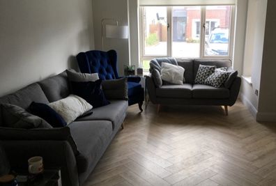 DFS French Connection Zinc Sofas x2
