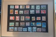 Vintage Framed Postage Stamps of Switzerland - 1979