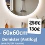 LED Bathroom Mirrors Selection Clock Speakers Bluetooth Demister Antifog Wi-Fi Weather Station Makeup Image 2