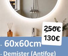 LED Bathroom Mirrors Selection Clock Speakers Bluetooth Demister Antifog Wi-Fi Weather Station Makeup