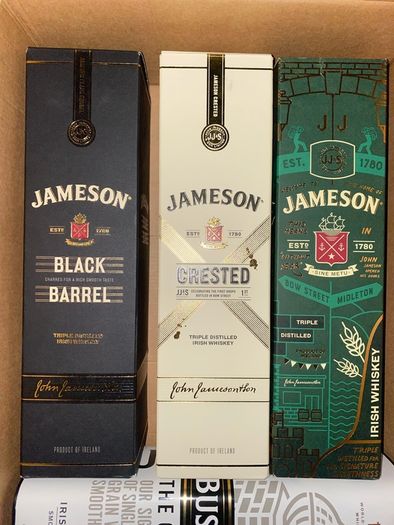 Bushmills Jameson jack Daniels whiskey empty boxes