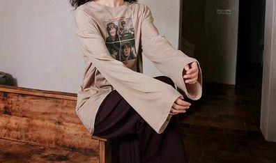 Designer lightweight long-sleeve T-shirt S-M