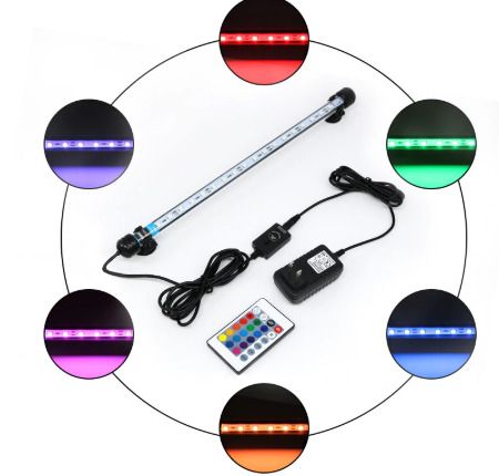 Multiple Colors Aquarium Fish Tank Light Submersible Light with Remote Controller