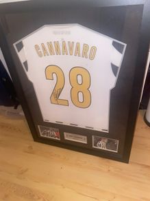 Signed and Framed Fabio Cannavaro Jersey