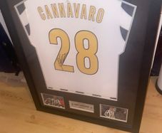 Signed and Framed Fabio Cannavaro Jersey