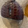 Army and Navy Antique glass hip flask, Image 3