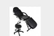 Fully upholstered, luxury massage bed with stool
