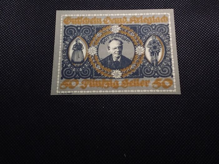 Austria : Krieglach , Local Banknote - 50 Heller - 1920