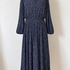 Joules navy star print midi dress, size UK 10