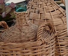 Vintage Wine Bottles with Wicker Basket