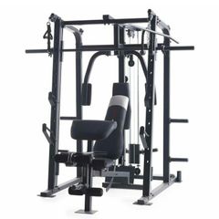 Smith machine rack with plate loaded cables
