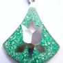 Vintage Alpaca Mexico Turquoise & Abalone Inlaid Silver Earrings Image 3