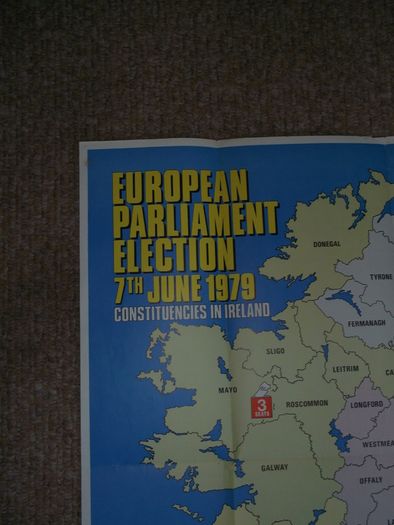 European Parliament Election 7 June 1979 - Constituencies In Ireland - Official Poster