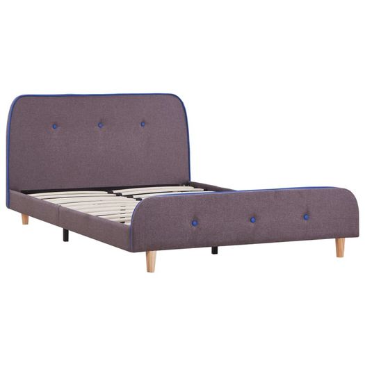 Bed Frame Taupe Fabric 120x190 cm