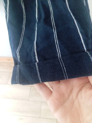 ladies trousers navy with a white pinstripe...new