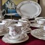 87 Piece Royal Albert Paragon Victoriana Rose Bone China Gold Gilt Dinner And Tea Service / Set For 10 Person Setting Made In England Image 3