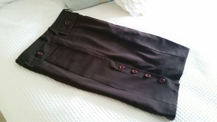 Dark Brown Pencil Skirt - Size 8