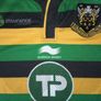 FREE POST Northampton Rugby Jersey  - Excellent Condition - Shirt Black Yellow Green Burrda Small England Rugby Union Image 2
