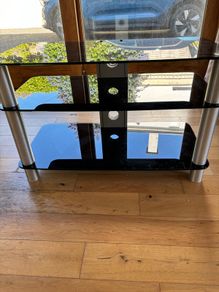 Modern Glass TV Stand Media Unit